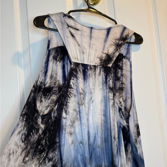 Tie Dye Sleeveless Asymmetrical Hem Tunic Top Lace Detail Size M - Picture 5 of 5